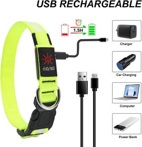 <span class=keywords><strong>Collar</strong></span> Reflectante Luminoso para Mascotas, Personalizado, Impermeable, con Luz Intermitente, Ajustable, Recargable por USB Tipo-C, de Lujo, con LED, para Perros - Product Image 4
