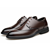 Chaussures habillées en cuir véritable pour hommes, style brogue, décontractées et formelles, à boucle monacale, type Oxford