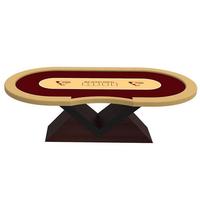 YH – Table de Poker Texas Holden haut de gamme, pieds en bois massif en forme de V