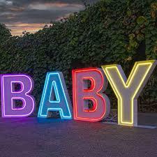 Nouveau style métallique <span class=keywords><strong>Oh</strong></span> BABY, chiffres et lettres géants LED RGB de 3, 4 et 5 pieds pour événements, mariages et fournitures de fête - Product Image 4