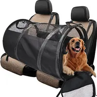 Sac de transport pour animaux de compagnie, sac de voiture pliable voyage extérieur noir Gary grande tente respirante imperméable pour chiens chats 1 pièce