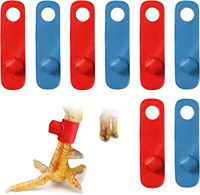 Lot de 8 protège-jambes pour coq, protection rouge et bleue pour la volaille, accessoires pour la protection quotidienne des poulets