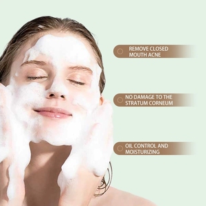 2% ácido salicílico 8D aminoácidos exfoliante Facial limpiador Anti-Acné té verde bambú lavado de cara Gel exfoliante de limpieza <span class=keywords><strong>profunda</strong></span> - Product Image 3
