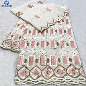 Sinya Offre Spéciale Suisse Coton Voile et Écharpe Dentelle en Suisse 100% Coton Voile Dentelle Robe pour la Fête de Mariage - Product Image 4