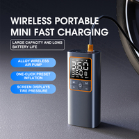 Small Intelligent 12V Cordless ABS Rechargeable 60W Mobile Power Supply Car Tire Inflation Pump Fast Inflate Emergency Light