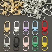 Luxe snoepkleurige metalen sleutelhangerhouder met draaibare trekhaakgesp connector voor vrouw cadeau sleutelring tas charme accessoires