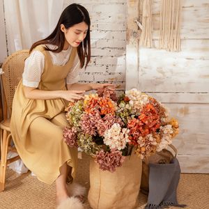 ดอกไฮเดรนเยียประดิษฐ์ CallaFloral ก้านเดี่ยว โพลีเอสเตอร์ สำหรับตกแต่งภายในงานแต่งงาน งานฝีมือ สีเหลือง ส้ม ชมพู ม่วง MW24833 - Product Image 1
