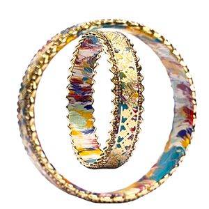 Handmade Jali <b>Kada</b> Multicolored Lac Bangles Traditional Ethnic Bridal Jewelry Set 2 Piece Danta Gems Trendy Micro Insert Hindu - Product Image 3