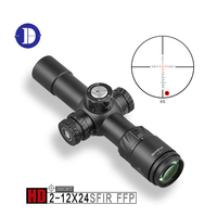 Discoveryopt HD 2-12X24SFIR FFP Nouveaux viseurs HD pour la chasse, viseur illuminé 2x, viseur LPVO compact 215 mm