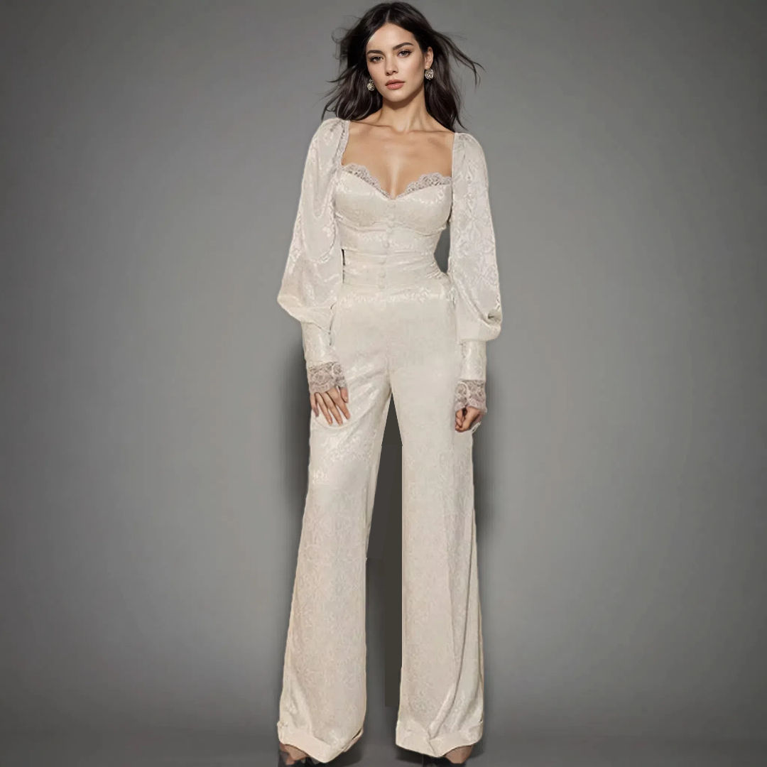 White Elegant Jumpsuits Stylish Versatile Women's Clothing
