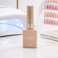 Nouvelle bouteille vide carrée en verre blanc brillant pour vernis à ongles, couleur personnalisée, capacité 11,7 ml, bouchon sérigraphié, pinceau, colle à ongles DIY