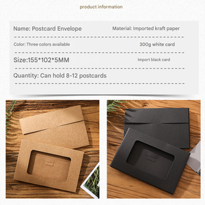 Carta Kraft fai da te che brucia la busta del biglietto di auguri con finestra nera scavata - Product Image 6