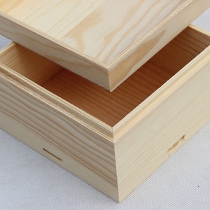 Caja de almacenamiento de menú de madera de Paulownia sin terminar, caja de baratija barata con bisagras rectangulares, almacenamiento de joyería multifuncional Technics de laca - Product Image 4