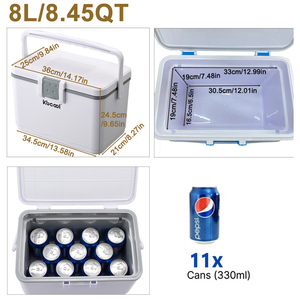 Contenitore Termico PP da 8L con Display Temperatura 2-8°C per Trasporto a Catena del Freddo di Vaccini, Reagenti Biologici e Campioni - Product Image 2