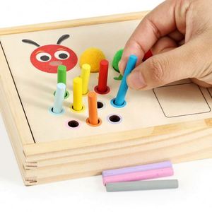 Juguete de Madera con Forma de Oruga para Clasificar Colores, Juguete Matemático para Desarrollar Habilidades Motoras Finas, Juguetes Educativos Montessori para Bebés, Niños y Niñas - Product Image 4