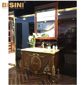 Vintage Legno Intagliato Mobiletto del <span class=keywords><strong>Bagno</strong></span> Vanità, Elegante Dipinta A Mano <span class=keywords><strong>Mobili</strong></span> Da <span class=keywords><strong>Bagno</strong></span>, Design Unico <span class=keywords><strong>Bagno</strong></span> Vanity Con Top Lavello - Product Image 6