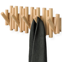 Crochets muraux dissimulés en bois massif, porte-manteau mural pour entrée, rangement de vêtements, serviettes et sacs