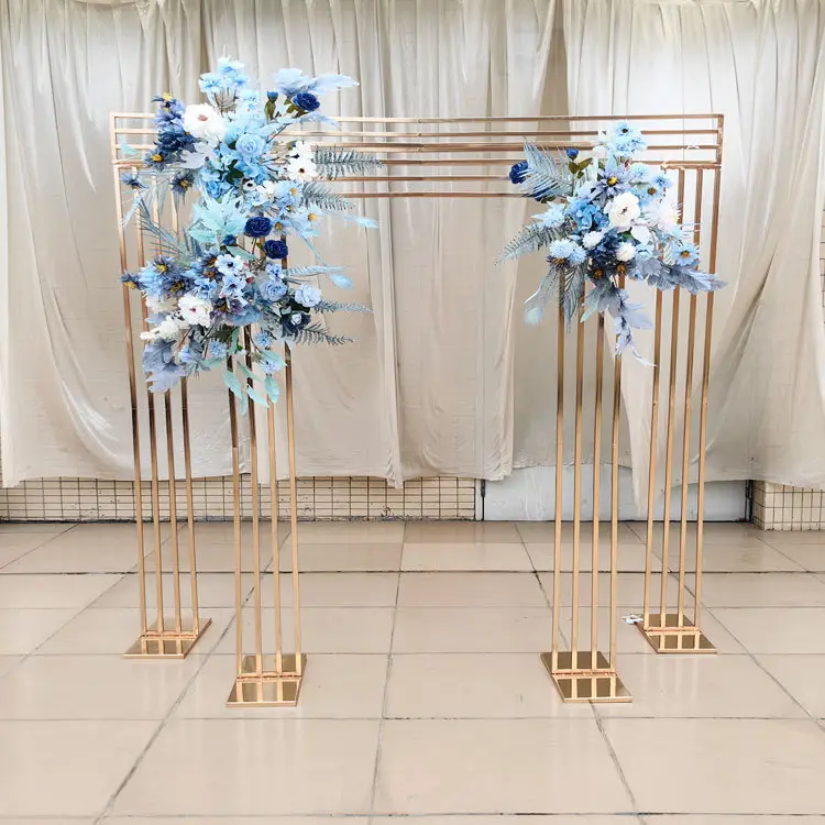 Event Feestartikelen Huwelijk Decoratie Terug Druppels Metalen Gouden Bloem Boog Frame Achtergrond Stand Bruiloft Boog