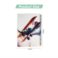 Organiseur à spirales A5 personnalisé ColorFly avec couverture rigide, options multicolores, pages lignées vertes, 50 feuilles