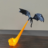 Lampe LED Dragon Souffleur de Feu en Plastique Imprimé en 3D WH Power of Game, Flamme Portable, Décoration de Bureau Fantastique, Cadeau de Collection