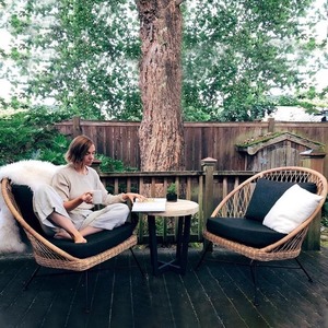 Canapé de jardin en rotin d'extérieur avec coussin imperméable, design contemporain, pour patio, balcon, villa, résistant aux UV, en rotin PE - Product Image 5
