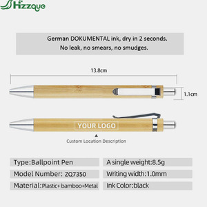 Stylos en bambou écologiques de haute qualité avec logo personnalisé, stylos à bille promotionnels en bois avec logo - Product Image 2
