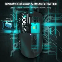 Souris de jeu Trackball ATTACK SHARK X11 RGB avec station de charge magnétique, filaire/2.4G/BT, 22K DPI, ultralégère 59g, 5 boutons, DPI réglable