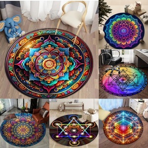Tappeto Rotondo Colorato con Design Mandala Chakra 3D per Meditazione e Yoga, Antiscivolo, Lavabile in Lavatrice, Decorazione per Camera da Letto e <span class=keywords><strong>Soggiorno</strong></span> - Product Image 2