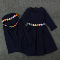 Nouvelle robe longue Abaya musulmane pour enfant avec broderies de fleurs mignonnes 2024 + Hijab, Abaya de prière islamique pour fille