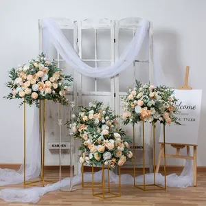 Wedding Party Geometric Frame Decoration Backdrop <b>Table</b> Centerpiece Artificial Silk Flower Ball Events Candelabra Arrangements - Product Image 1