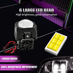 Chenlang - Faro Delantero Bi-LED de Matriz de 1.5 Pulgadas, H4, Luz Alta y Baja, 84W/64W, 5400LM, Lente de Proyector Bi-LED, Corte Plano para Automóviles, Volante a la Derecha <span class=keywords><strong>e</strong></span> Izquierda - Product Image 4