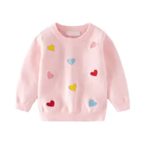 teenage girls clothing ropa de bebe multicolor heart embroidered kids sweater clothes for children