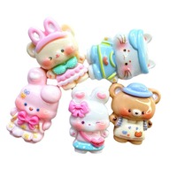 Vente en gros de breloques en résine bricolage animal, accessoires de décoration de fête de Noël et de Pâques, porte-clés pour étui de téléphone en épingle à cheveux fait main