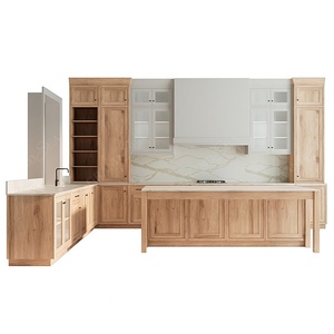Juego Completo <span class=keywords><strong>de</strong></span> Muebles <span class=keywords><strong>de</strong></span> Cocina, Gabinete <span class=keywords><strong>de</strong></span> Cocina <span class=keywords><strong>de</strong></span> Madera Sólida, Isla Completa con Accesorios, Listo para Armar - Product Image 1