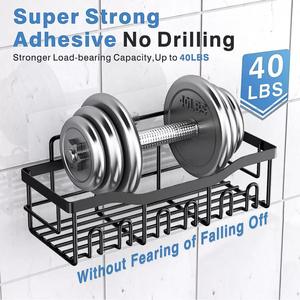 Ensemble <span class=keywords><strong>de</strong></span> 5 étagères <span class=keywords><strong>de</strong></span> rangement en métal multifonctionnelles avec crochets adhésifs sans perçage <span class=keywords><strong>pour</strong></span> la salle <span class=keywords><strong>de</strong></span> bain et la cuisine, organisateur gain <span class=keywords><strong>de</strong></span> place - Product Image 3