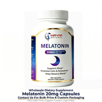 Capsules de mélatonine 20 mg de marque OEM, 60 capsules, compléments alimentaires pour le sommeil, compléments alimentaires