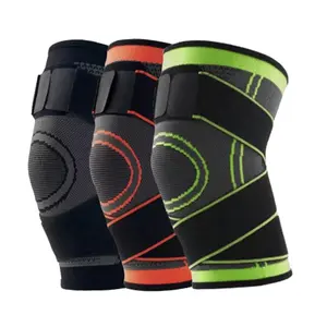 2024 3D Knitted Compression Knee Brace Elastic Knee Support Brace Adjustable With Belt Knee Protectors Thick Universal Available