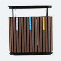 Poubelle en bois en plastique d'extérieur peut poubelle à l'extérieur du parc de la rue poubelle de recyclage poubelle de classification commerciale publique poubelle