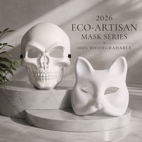 Masque de crâne réaliste effrayant en pâte à papier certifiée FSC pour fête d'Halloween