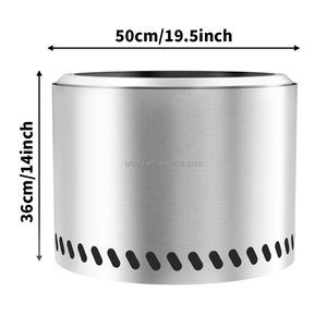 Brasero portable personnalisé de 19 pouces <span class=keywords><strong>en</strong></span> acier inoxydable sans fumée, avec revêtement <span class=keywords><strong>en</strong></span> poudre, <span class=keywords><strong>pour</strong></span> brûler du <span class=keywords><strong>bois</strong></span> <span class=keywords><strong>en</strong></span> extérieur, mobilier de jardin et barbecue - Product Image 2