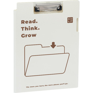 SDLP A4 Clipboard PP Material Clamp Type White Read Think Grow Design Student Use - Product Image 1