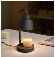 Lampe chauffe-bougie LED mini électrique rétro, gradation progressive, minuterie, arrêt automatique, veilleuse, décoration romantique pour la maison, chauffe-cire en métal