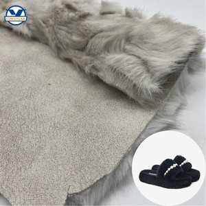 Cuero de moda transpirable con laminación de terciopelo y tacto suave granulado de cuero <span class=keywords><strong>PU</strong></span> para zapatillas de interior - Product Image 6