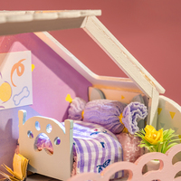IIECREATE 3D Puzzle YU-2703 Chenil De Solitaire DIY Miniature En Bois Maison De Poupée Pour Les Filles