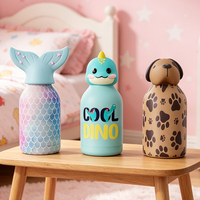 Bouteille d'eau isotherme en acier inoxydable pour enfants, design 3D dessin animé, logo personnalisé OEM ODM, vente en gros