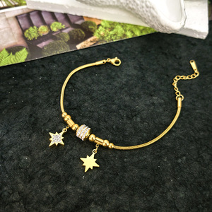 18K Gold Water-resistant Stainless Steel Butterfly Bracelet with Round <b>Snake</b> <b>Chain</b> Cubic Zirconia Trendy for Unisex Anniversary - Product Image 4