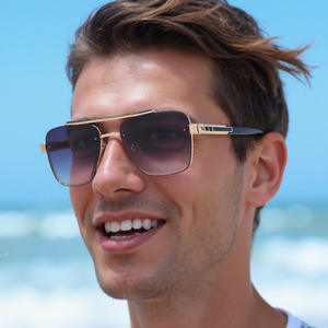 Nouvelles Lunettes de Soleil Homme Style Européen et Américain 2025, Sans Monture Biseautée, Protection UV400, Monture PC Noire, Verres Solaire Classe 2 - Product Image 2