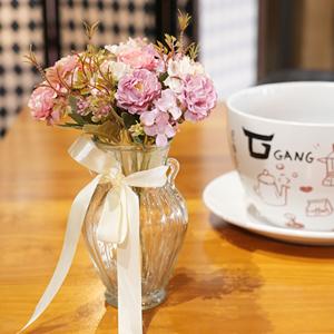 Kunstbloemenboeketten met één steel, zijden thee-roos hortensia handboeketten, doe-het-zelf huisdecoratie, hotel- en zakelijke activiteiten - Product Image 6