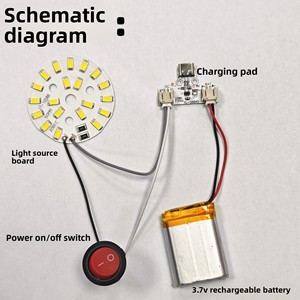 Module de charge pour lampe de table et veilleuse, Type-C 5V, carte de contrôle de charge de batterie LED, protection de terminal PH2.0 2P, modèle XL-S6645 - Product Image 4