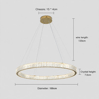 Lustre suspendu en cristal Eagle Rise avec interrupteur à bascule, certifié SAA, doré, avec hauteur réglable pour villa